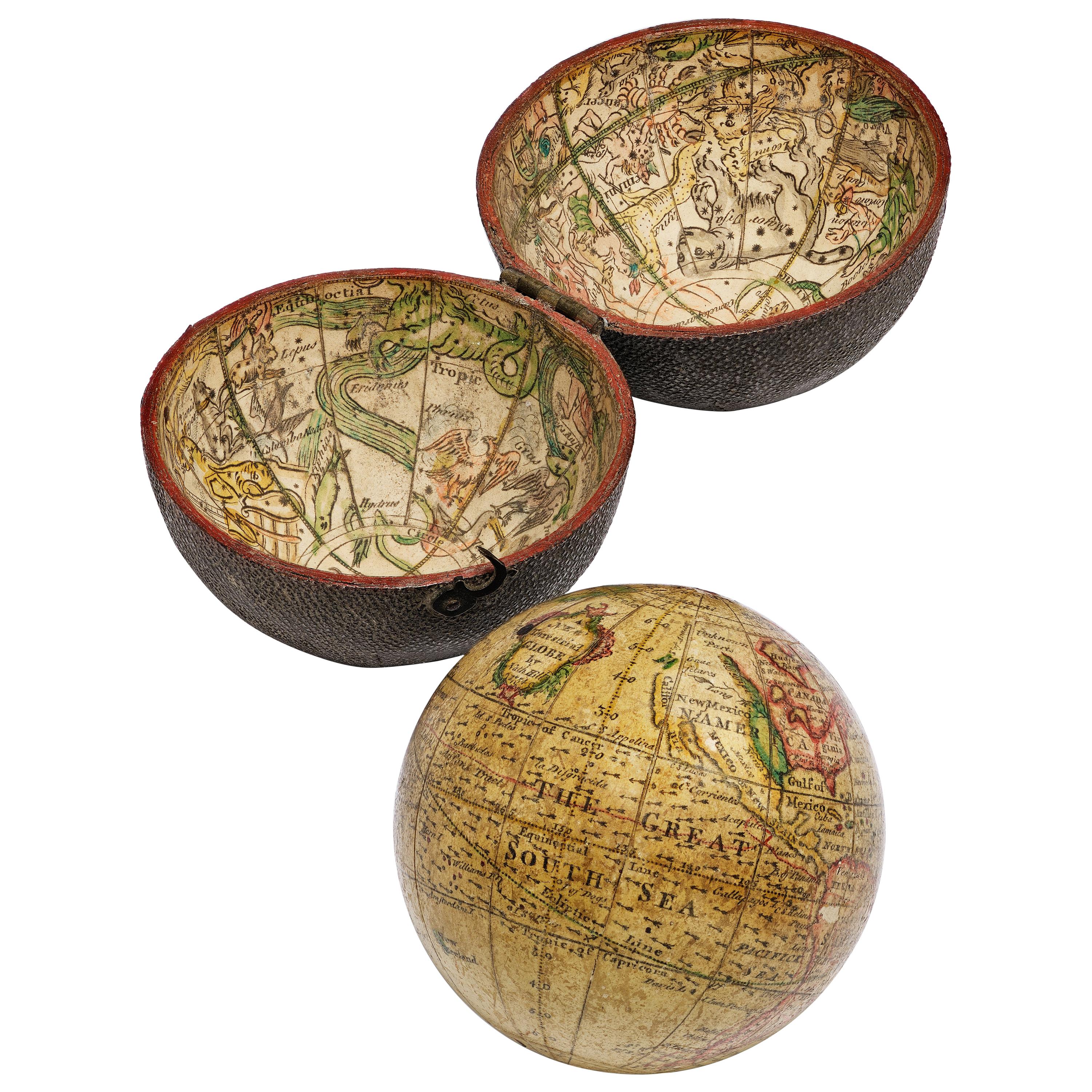 Pocket Globe by Nathaniel Hill, London 1754