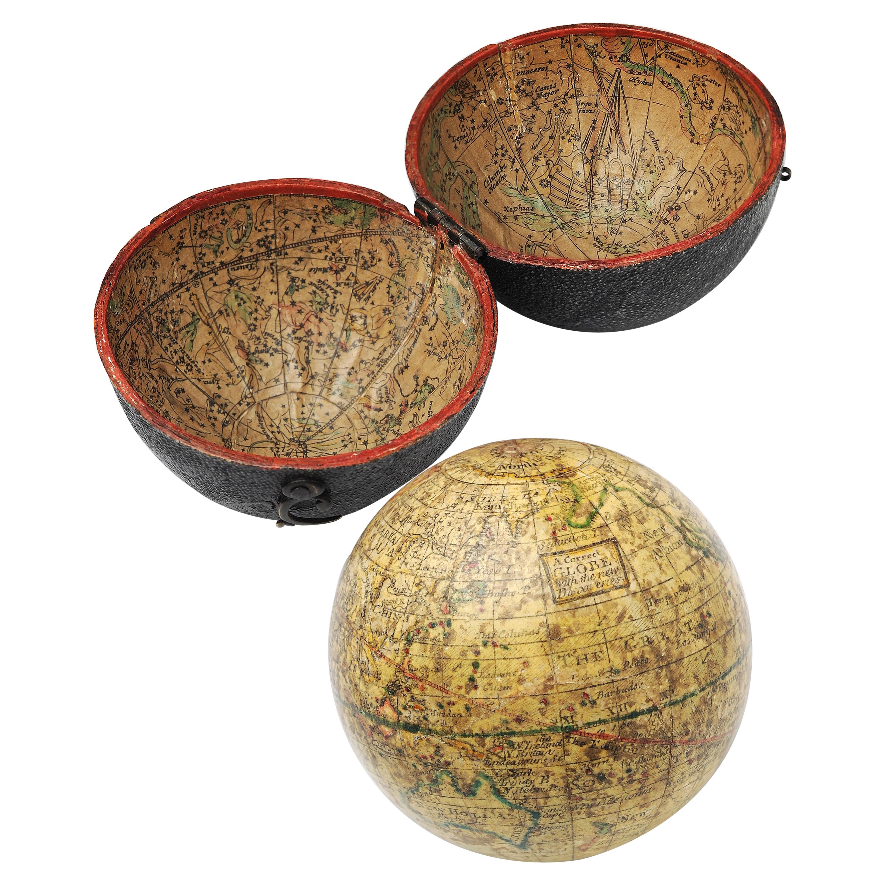 English Pocket Globe, London, Circa 1775-1798 For Sale