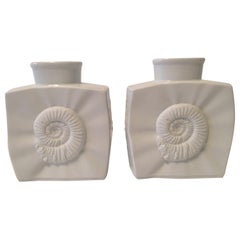 Pair of White Fossil Vases by Hutschenreuther of Germany