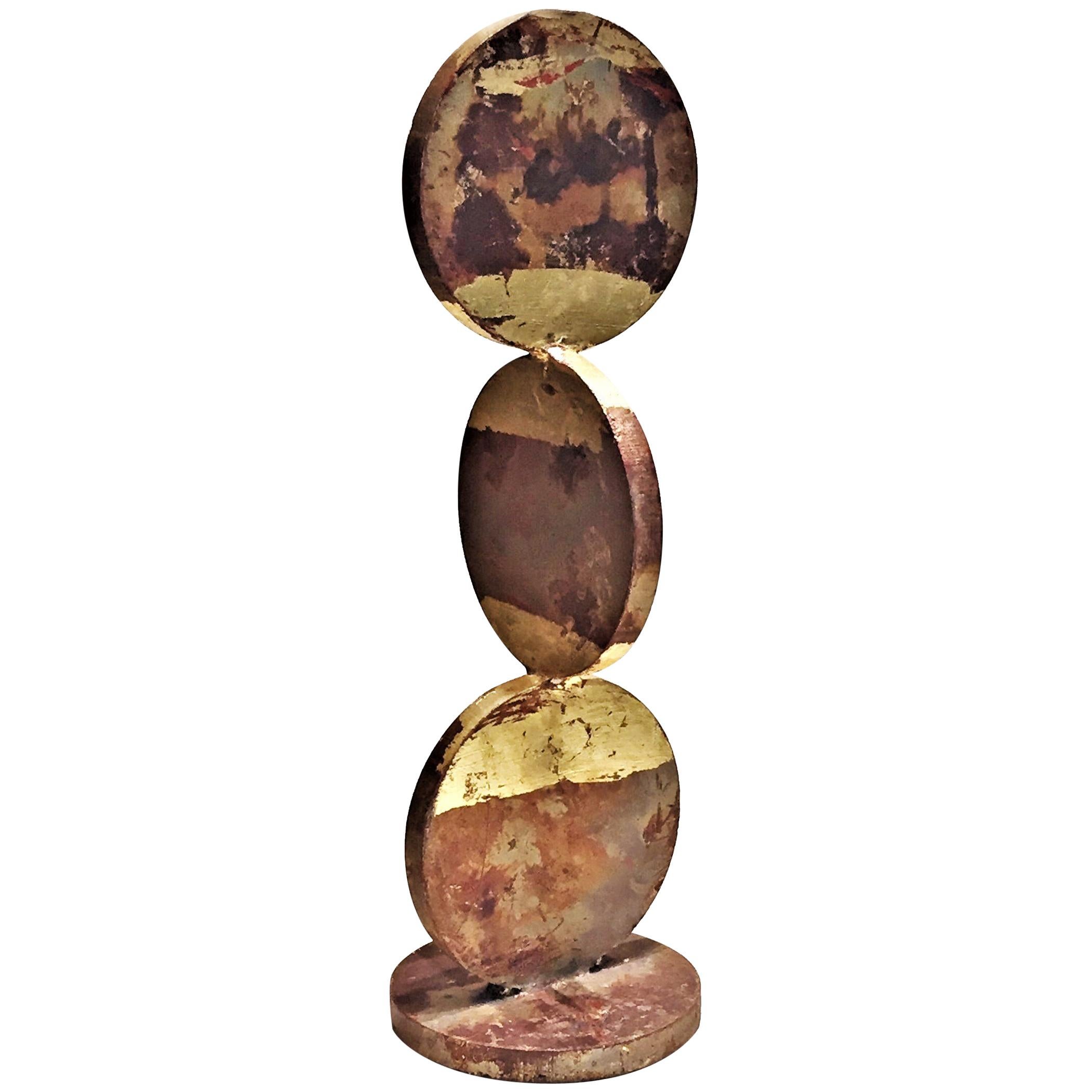 American Contemporary Anodized and Gold Painted Iron Sculpture, 21st Century For Sale