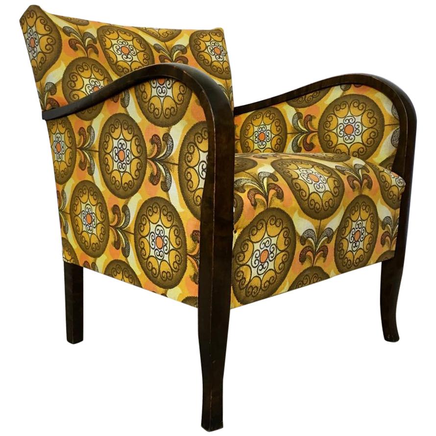 Art Deco Swedish Birch Lounge Chair For Sale