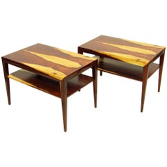 Pair of Danish Rosewood Side Tables by Severin Hansen for Haslev