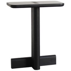 Hiko Side Table in solid white oak with 2mm black coated steel