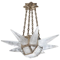 Contemporary Rock Crystal Quartz Chandelier by Phoenix