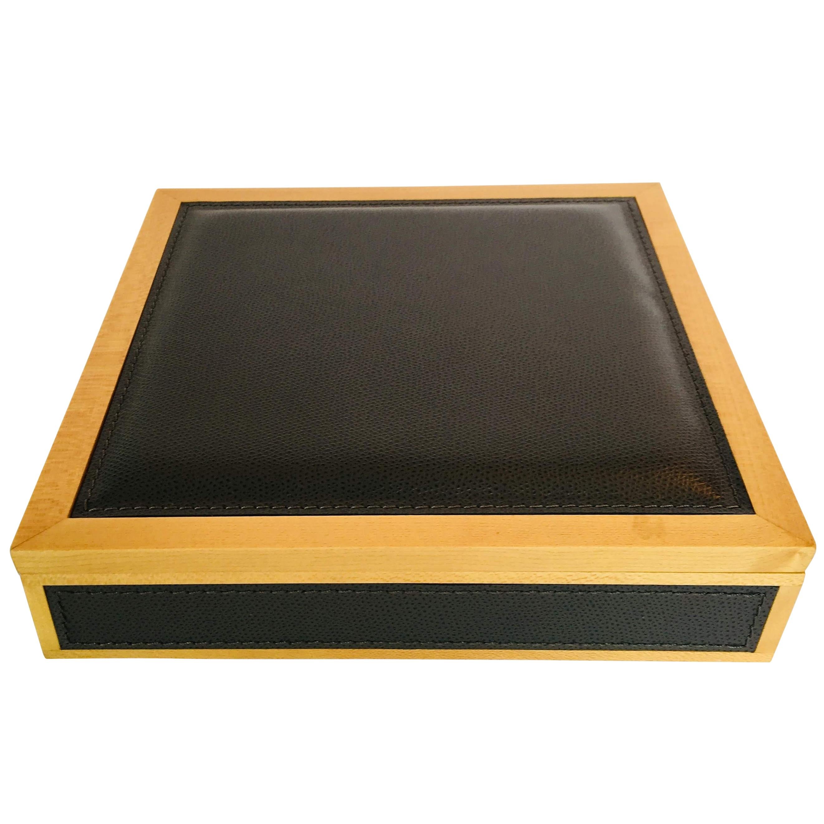 Giobagnara Leather and Wood Box with Tray