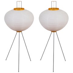 Pair of Akari 10A Floor Lamps by Isamu Noguchi