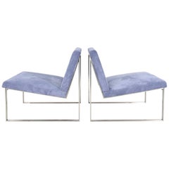 Pair of Bernhardt Lounge Chairs by Fabien Baron in Holly Hunt Suede