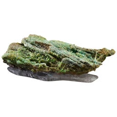 Studio Greytak 'Stalactite on Crystal Base' Green Stalactite & Clear Quartz Base