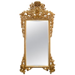 Vintage Italian Florentine Carved Giltwood Mirror