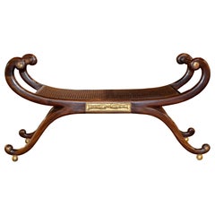 English Regency Bench with Cane