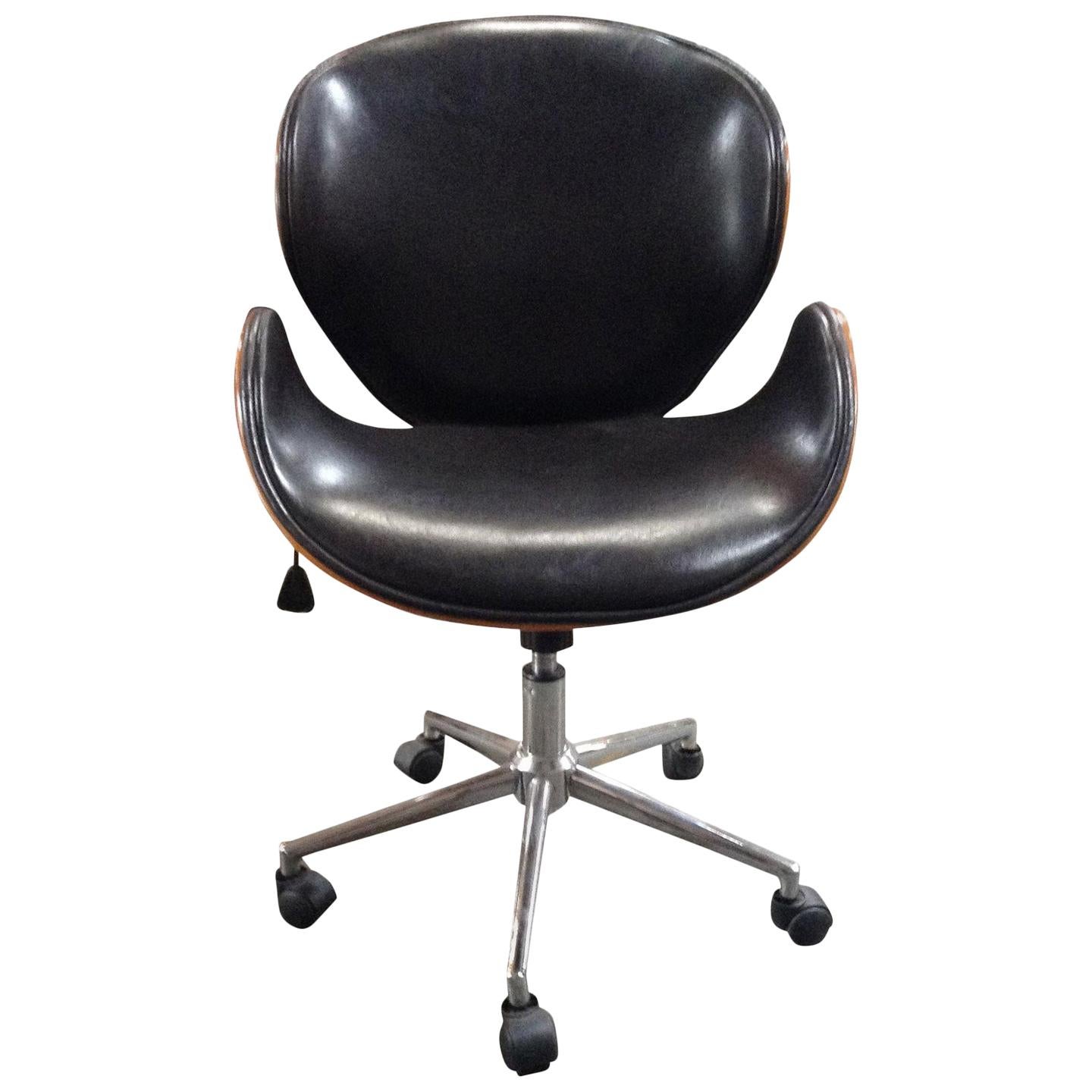 Leather Swan Swivel Office Chair