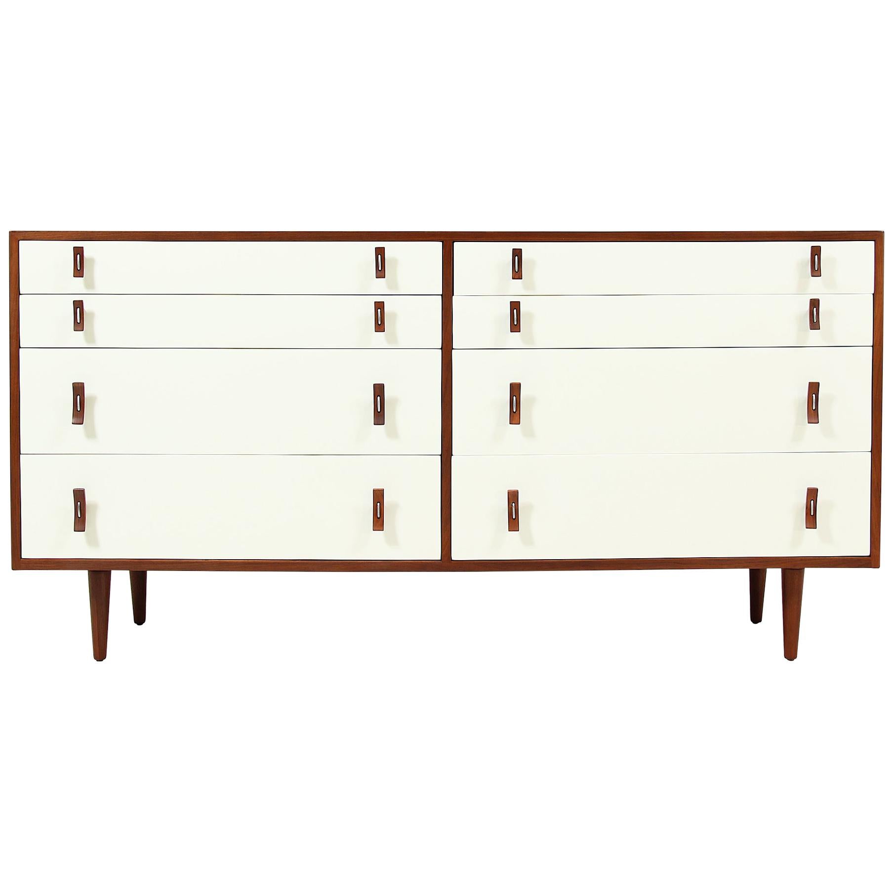 Stanley Young Two-Tone Lacquered and Walnut Dresser for Glenn of California