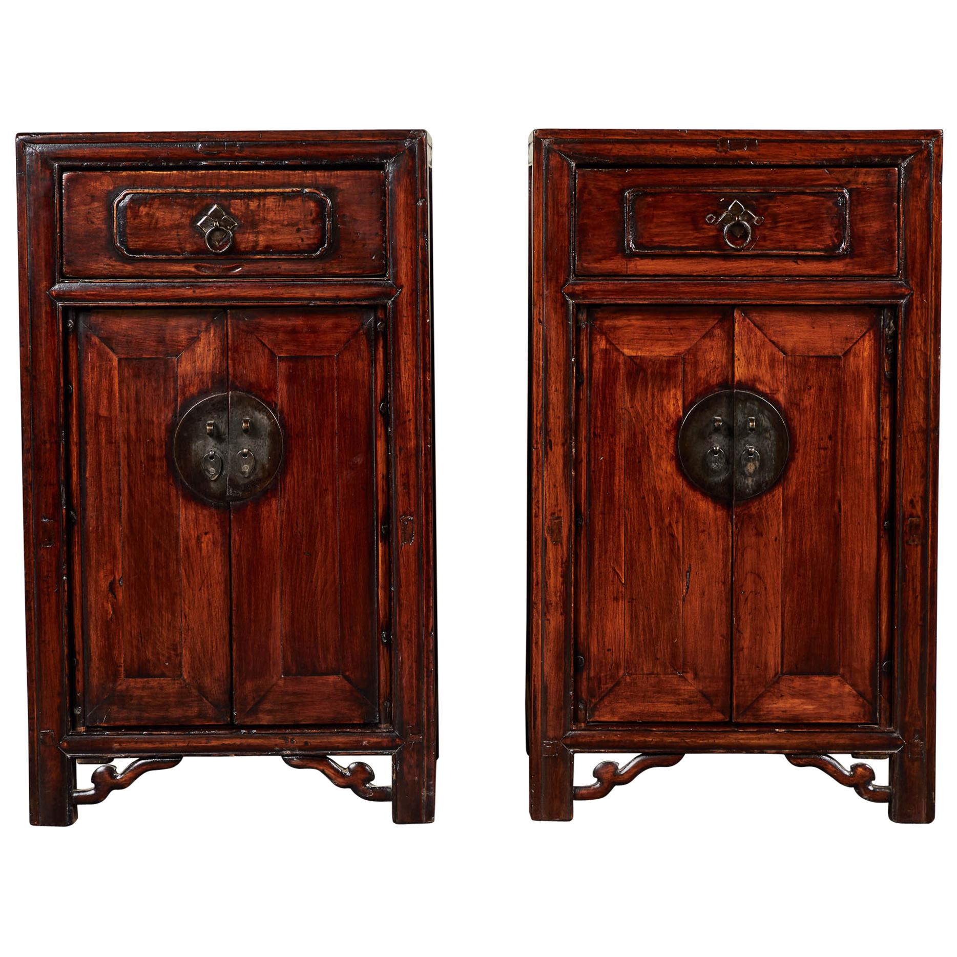 Pair of 18th Century One Drawer Side Cabinets