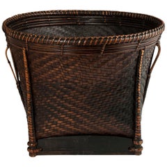 Early to Mid-20th Century Bamboo Collecting Basket, Khmu People, Vietnam or Laos