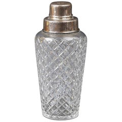 Vintage Silver Cut Glass Cocktail Shaker