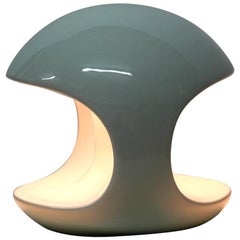 Beautiful 1960s Pop Art Space Age White Ceramic Table Lamp Made in Italy