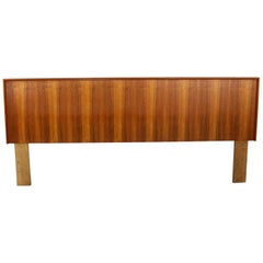 Retro Midcentury Scandinavian Modern King Size Headboard in Teak