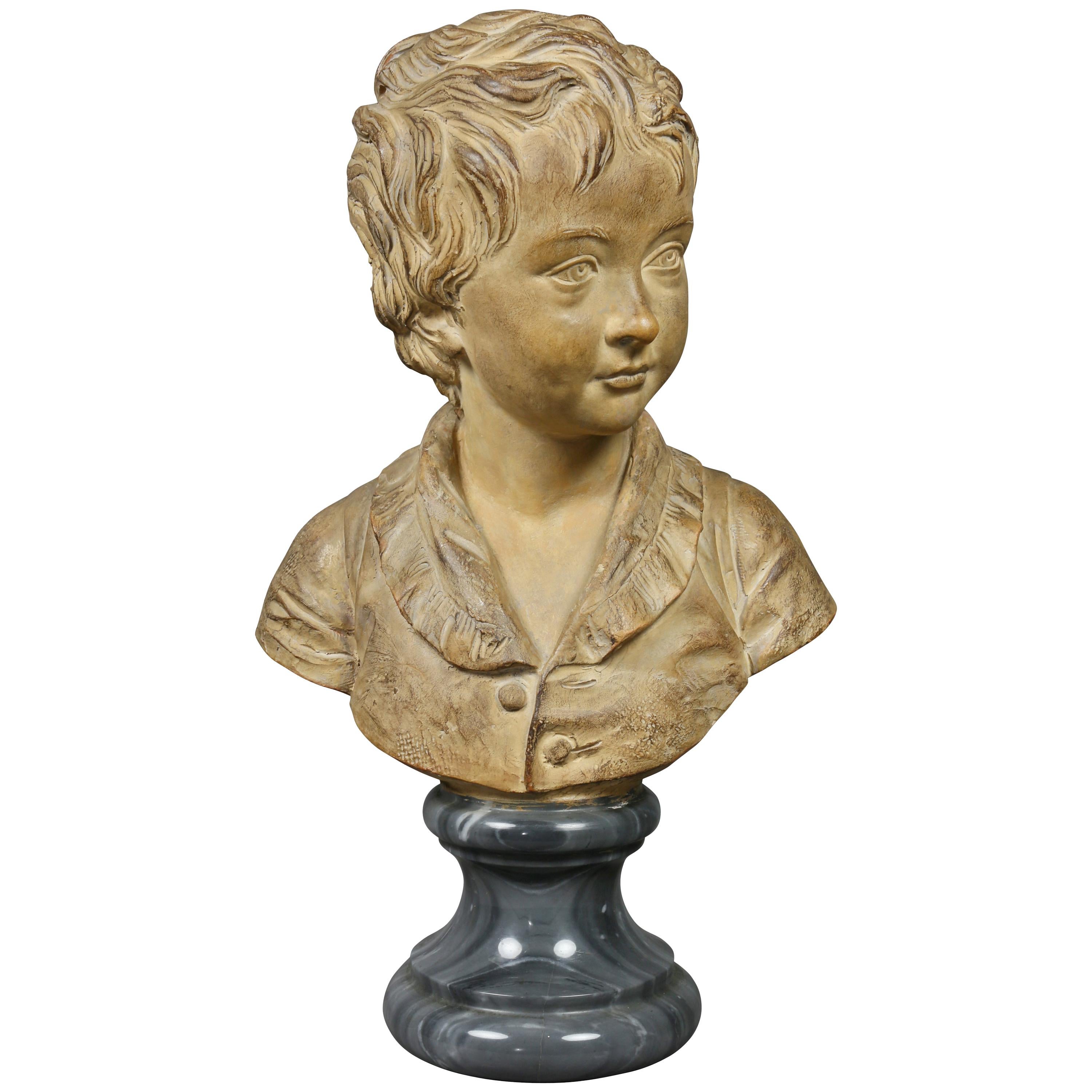 Terracotta Bust of a Young Boy by Houdon