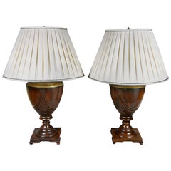 Pair of Georgian Style Mahogany Table Lamps