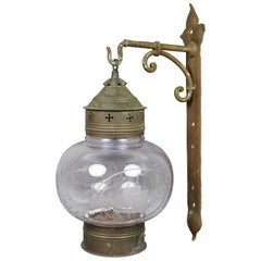 American Brass and Glass Wall or Hanging Lantern