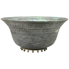 Antique Large Chinese Bronze Bowl