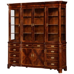 Chippendale Serpentine Mahogany Bookcase