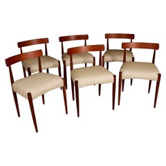 Six Midcentury Dining Chairs by Arne Hovmand Olsen for Mogens Kold, circa 1960