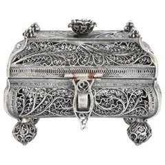 Antique 19th Century Jewish Silver Filigree Spice Box