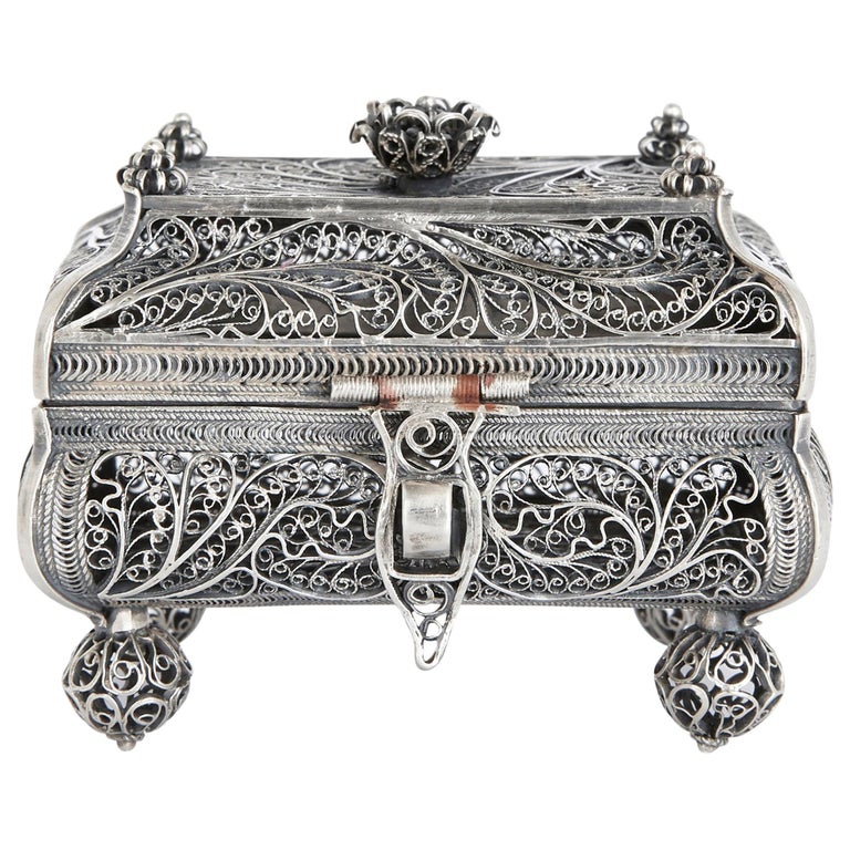 19th Century Jewish Silver Filigree Spice Box at 1stDibs