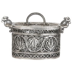 Antique 19th Century Judaica Silver Spice Box