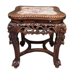 First Half of the 20th Century Chinese Hardwood Carved Plant Stand