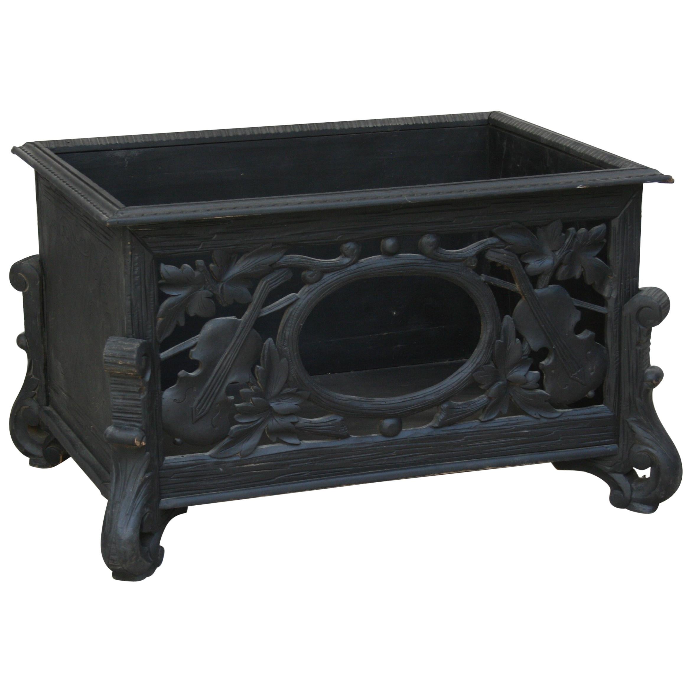 Antique Chest in Black, Germany For Sale