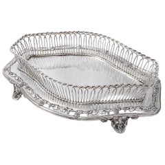 Antique Silver Plated Metal Centrepiece with a Decor of Vine Branches, Late 19th Century