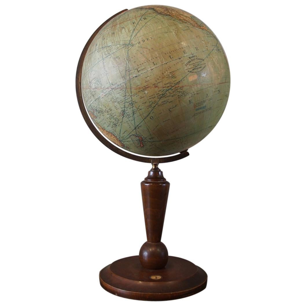 German Globe circa 1900 with Compass