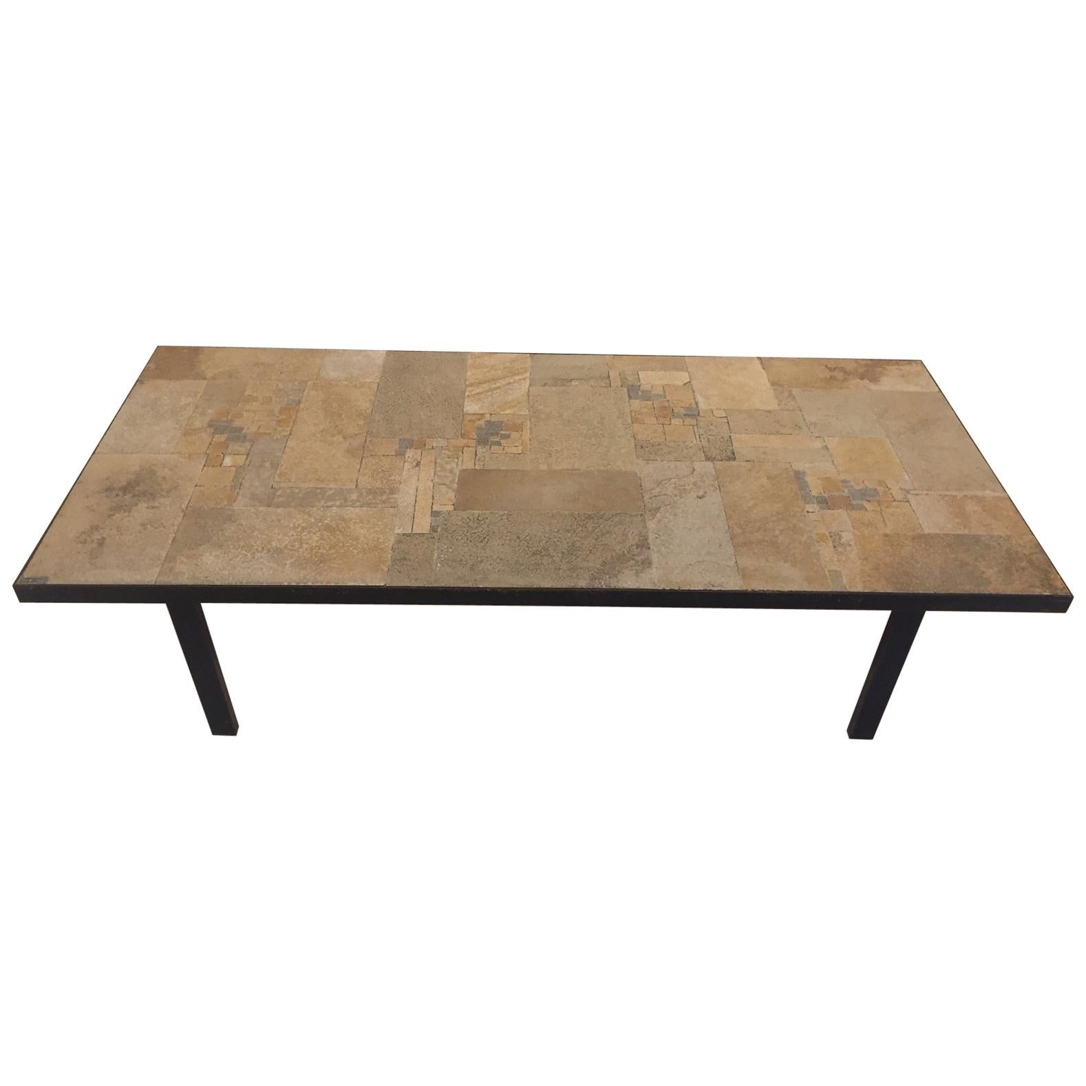 Vintage Brutalist 1970s Coffee Table by Pia Manu For Sale