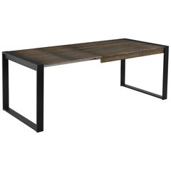 Nouvelle table à manger à rallonge pour l'intérieur et l'extérieur avec plateau en bois