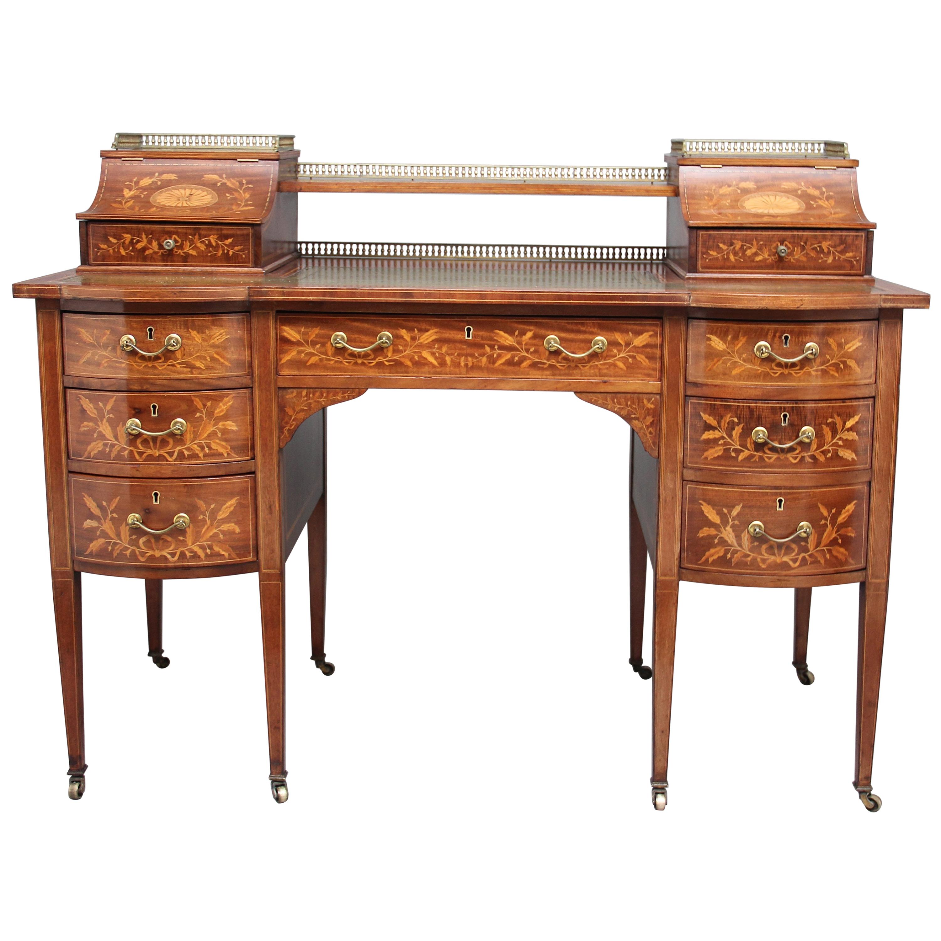 19th Century Inlaid Mahogany Desk