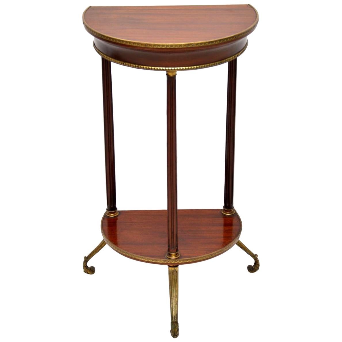 Antique Mahogany and Brass Side Table