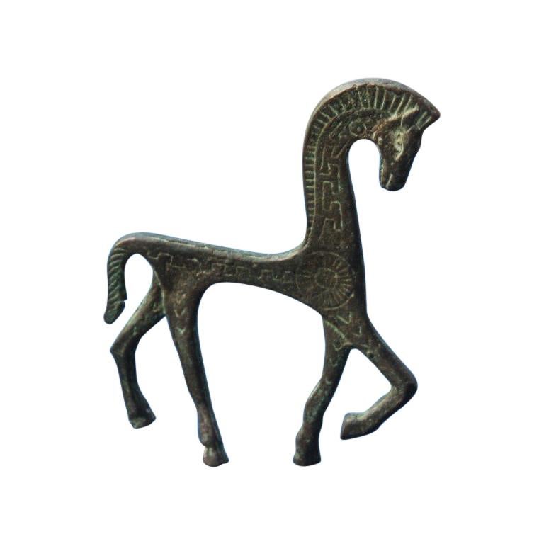 Midcentury Horse Sculpture in Bronze of 1950 Italian Design Greek Roman