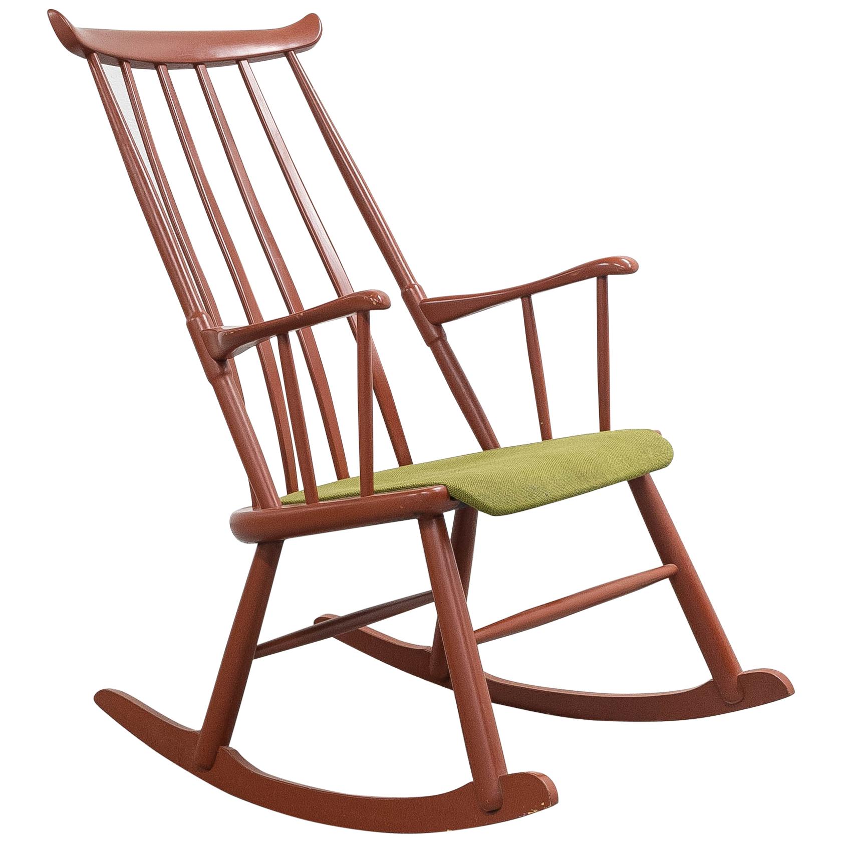 Midcentury Scandinavian "Sørlandsstolen" Rocking Chair Produced by Hødnebø For Sale