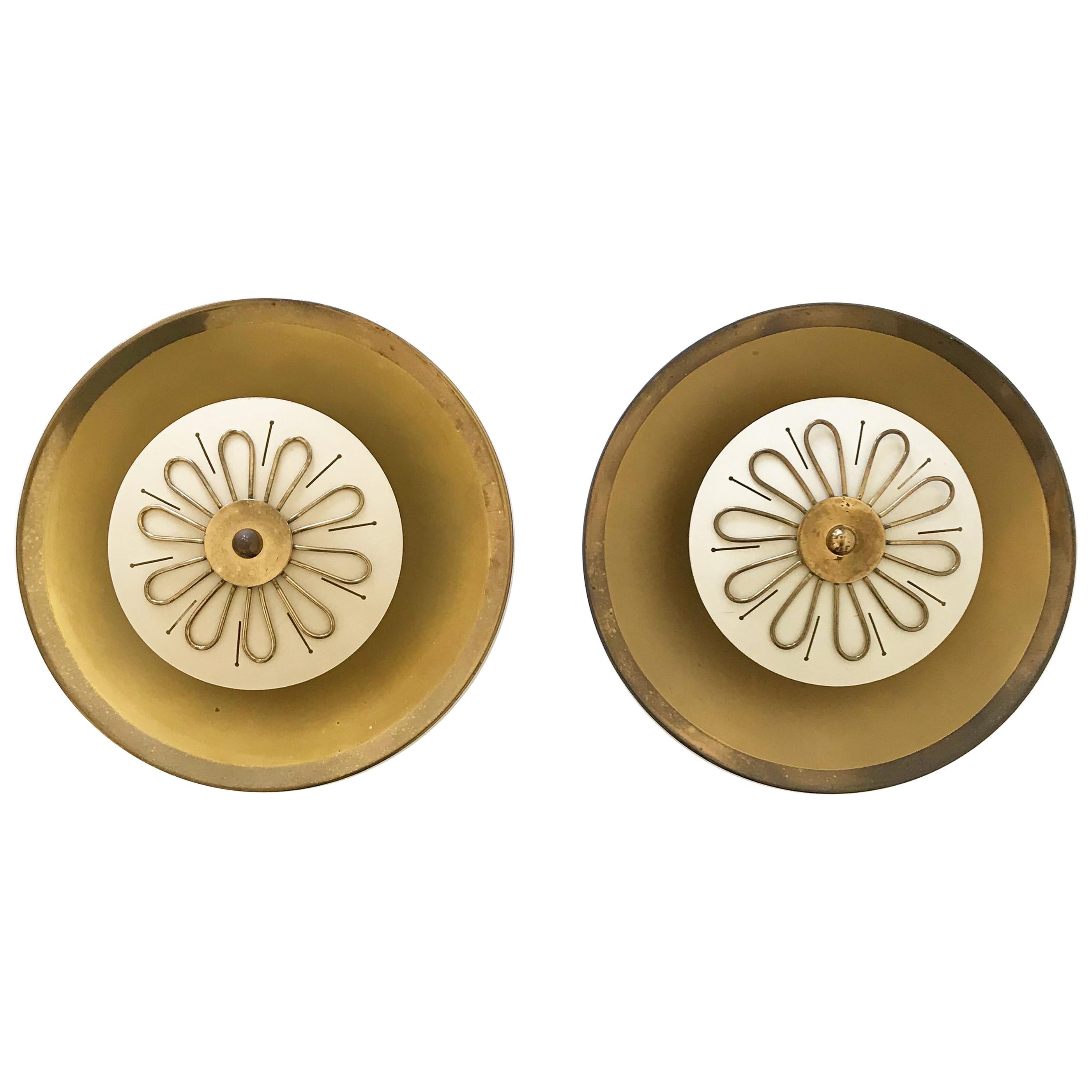 Set di due lampade da parete o da incasso moderne di Wila, 1950, Germania