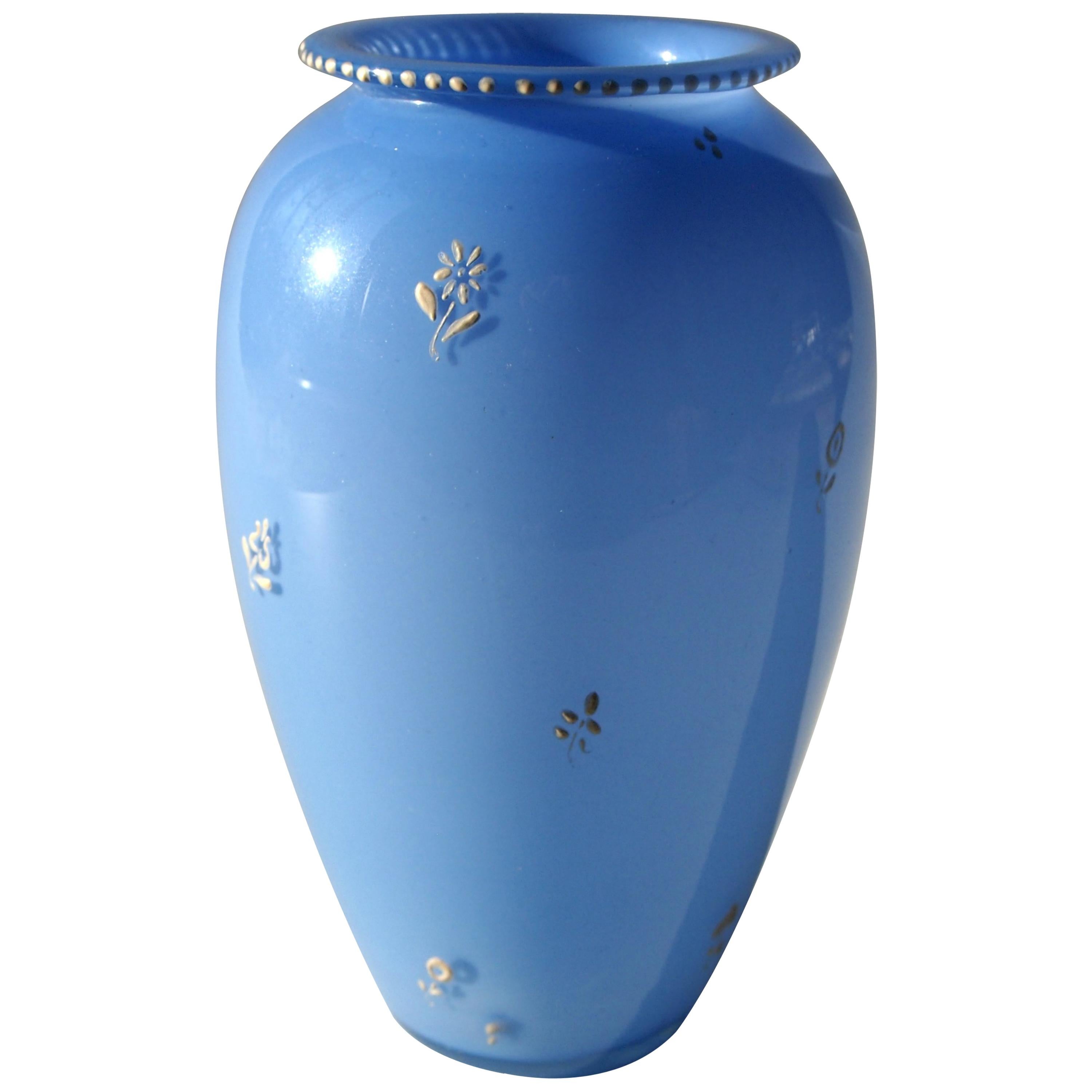 Bohemian Enamelled Loetz Blue Tango Glass Vase by Dagobert Peche For Sale