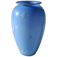 Bohemian Enamelled Loetz Blue Tango Glass Vase by Dagobert Peche
