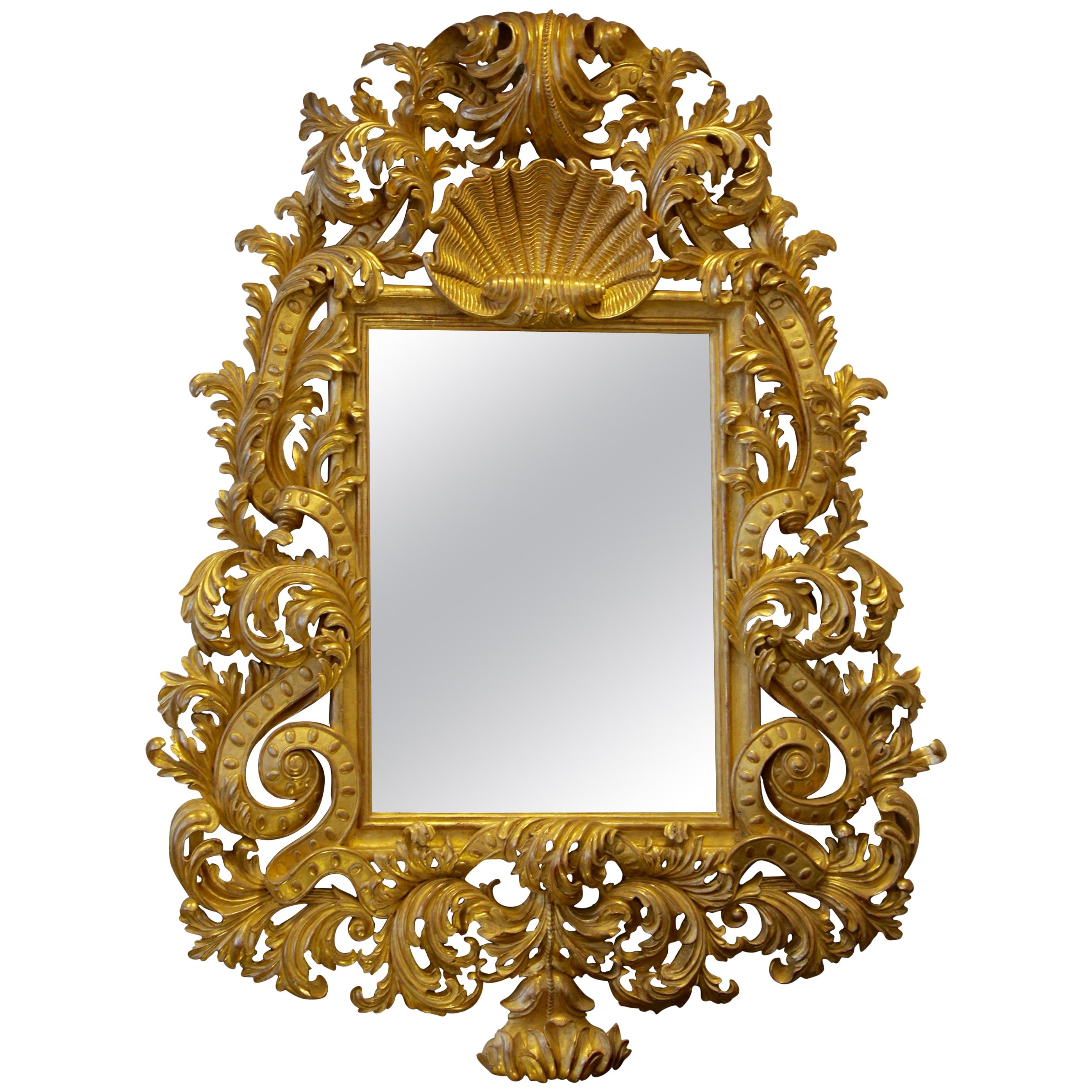 Hand Carved, Baroque Style Mirror, Gilt in 23.75-Karat Gold by La Maison London For Sale