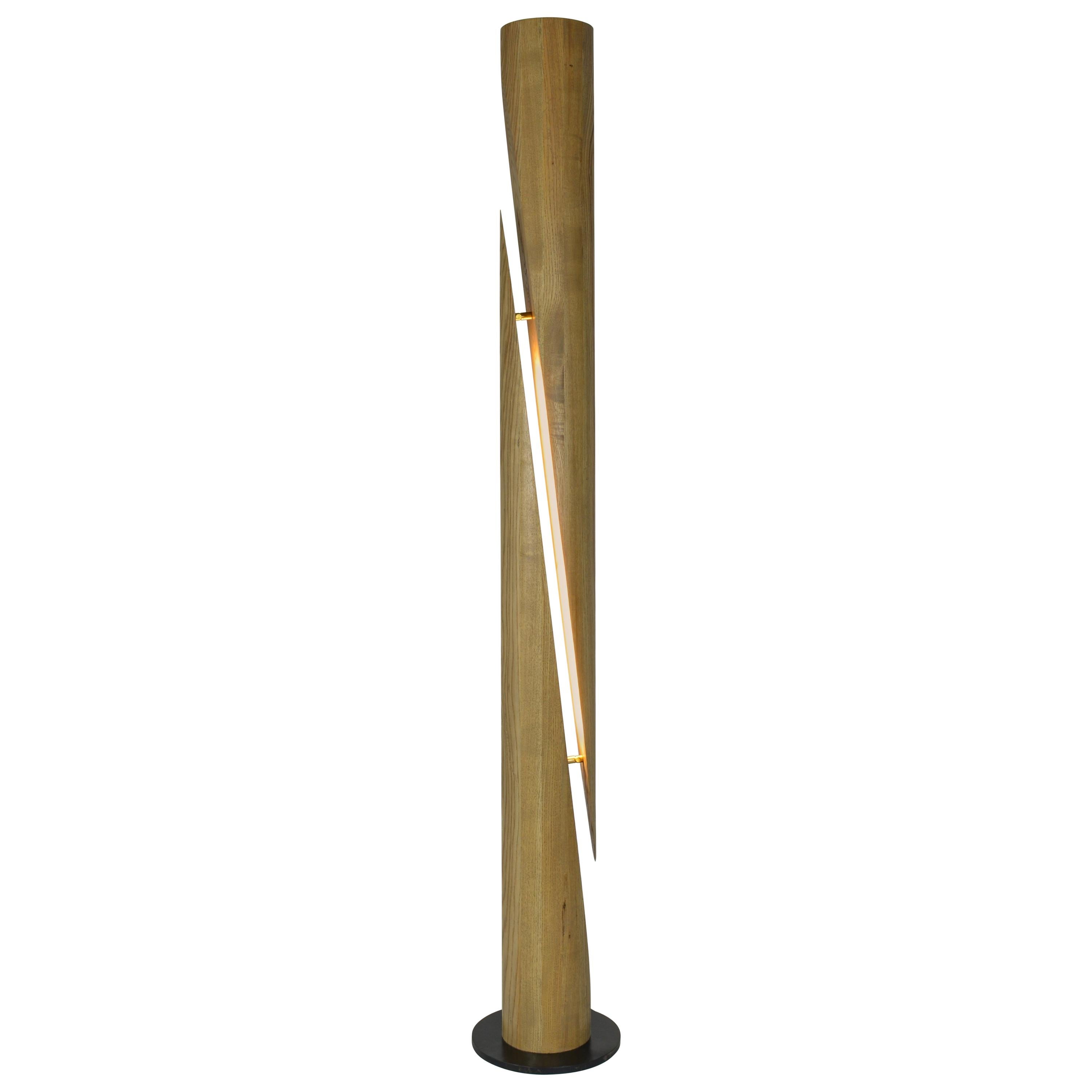 Shear, Minimalist Wooden Column LED FLoor Lamp