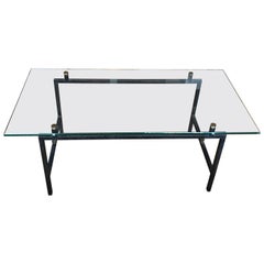 French Mid-Century Modern Steel and Glass Coffee Table by Pierre Guariche