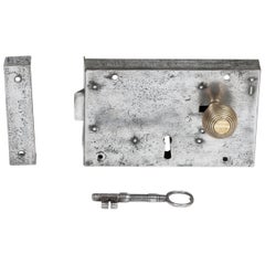 Georgian rim lock with brass beehive handle