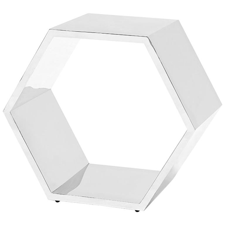 Taburete o mesa auxiliar cromados