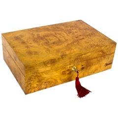 Used Burr Elm Cigar Humidor, Mid-20th Century