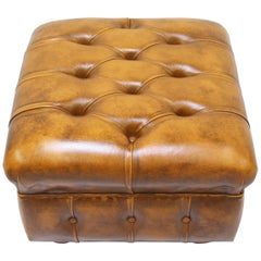 Chesterfield Stool Vintage Chair Club Leather Couch Vintage